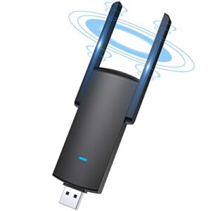 1300Mbps USB WiFi Adapter for Desktop PC - USB 3.0 WiFi Dongle with Antenna, 2.4GHz & 5GHz Dual Band WiFi Card, WiFi Adapter Compatible with Windows 11/10/8.1/8/7, Mac OS 10.9-10.15