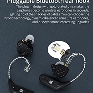 erjigo TWS + Earbuds Hook 2Pin Connector with Mic Support/30 Hours Playback,KZ-AZ09 HD Bluetooth5.2 Ear Hook Compatible with 0.75/0.78mm Pin Earphones/Headphones/Headsets for Sports (C Pin)