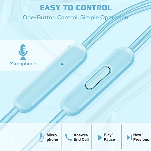 Wired Earbuds with Microphone Pack of 3, Noise Isolating Wired Headphones, Earphones with Powerful Heavy Bass Stereo, Compatible with Android, iPhone, iPad, Laptops, MP3 and Most 3.5 mm Interface