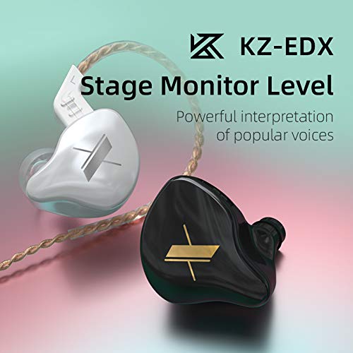 Sicanal KZ EDX Earphone 1DD Dynamic in Ear HiFi DJ Monitor Headphone Sport Noise Cancelling Headset (Without Mic, Clear Gray)