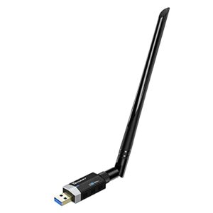 usb wifi adapter for pc, techkey ac1300mbps dual band wireless network adapter, network wifi usb 3.0 for desktop laptop with 2.4ghz/ 5ghz high gain 5dbi antenna, support win10/8.1/8/7/xp…