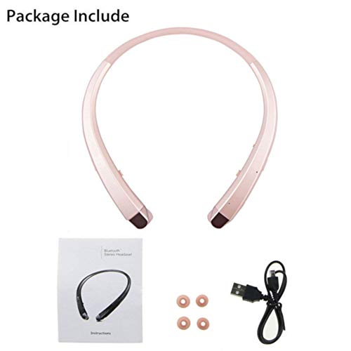 QT S Bluetooth Headset, Lightweight Retractable for Neckband Bluetooth Headphones for Sports Exercise Home & Office, Noise Cancelling Stereo Neckband Wireless Headset Talk 9-10 Hours