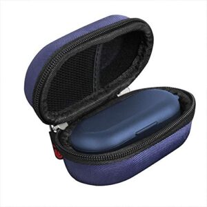 hermitshell hard travel case for tozo t10 tws bluetooth 5.0 earbuds true wireless stereo headphones (dark blue+black zipper)