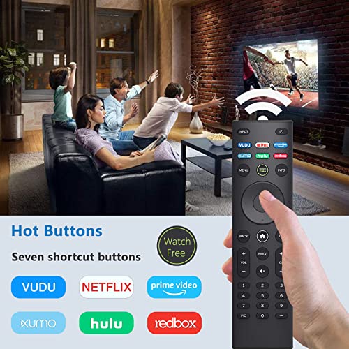 Universal Vizio Remote Control XRT140 fit All Vizio Smart TV with Vudu Netflix Primevideo Xumo Hulu Redbox Watchfree Buttons