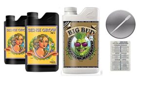 advanced nutrients sensi grow a and b 4 liter with big bud coco plant 1 liter bundle and conversion chart and 3ml pipette
