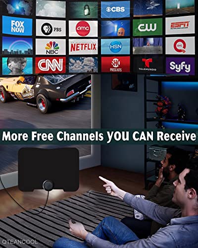 TV Antenna for Smart TV, TV Antenna Indoor 380+ Miles Long Range, Antenna TV Digital HD Indoor Support 4K 1080p UHF VHF FM, Digital Antenna for TV for Local Channels, TV Antenna Amplifier Booster