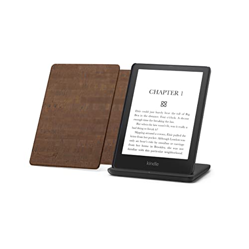 Kindle Paperwhite Signature Edition including Kindle Paperwhite (32 GB) - Denim - Without Lockscreen Ads, - Cork Cover - Dark, and Wireless Charging Dock