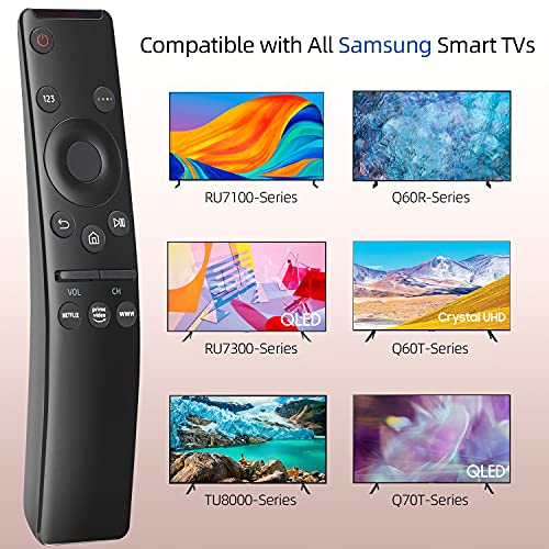 Neuronmart Universal Remote Control Replacement for Samsung Smart TV Remote All Samsung LED QLED LCD UHD SUHD HDTV 4K 8K 3D Crystal HDR Curved Frame Smart TV, with Netflix, Prime Video, WWW Button