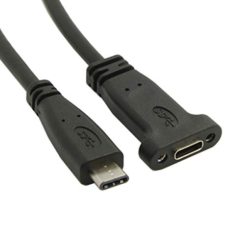 chenyang CY USB-C USB 3.1 Type C Male to Female Data Extension Cable with Panel Mount Screw Hole