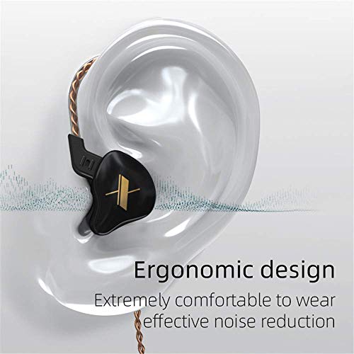 KZ EDX Wired Headset in Ear Entry Level HiFi Headset 3.5mm Detachable 2pin IEM bass Music Game Headset(Black, Mic)