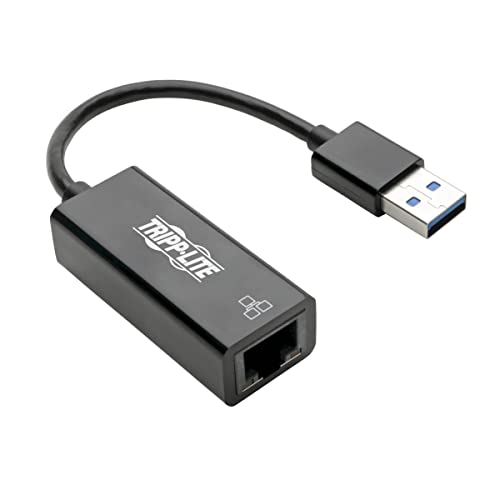 Tripp Lite USB 3.0 SuperSpeed to Gigabit Ethernet NIC Network Adapter 10/100/1000 Mbps(U336-000-R), Black