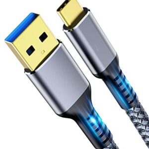 Short USB C Cable 1ft, 3.2 Gen 2 USB A to C Cord, 10Gbps High Speed Data Transfer, 3.1A 60W Type C Fast Charging Wire compatible with Samsung Pixel Moto LG Phones SSD Powerbank Tablets Laptop, Braided