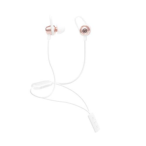 Wicked Audio Bandido Wireless — Bluetooth Earbuds with Microphone and Track Control — Wireless Headset with Metal Housing, Loop and Fin Attachments and Enhanced Bass — Rose Gold