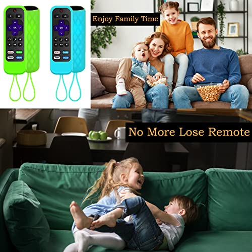 2Pack Remote Cover fits Roku Express 4K+ 2021 | TCL Roku | Hisense Roku - Taiyiluo Roku Streaming Stick+ 4K 2021 Silicone Protective Controller Case,Glow in The Dark