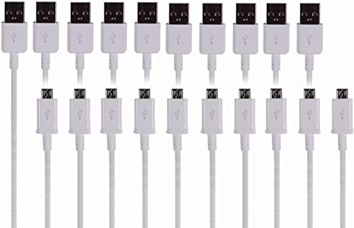 TekSonic 10-Pack Micro USB Cable Wholesale Lot (Bulk Discount) - 1 M/3.3 ft Universal Charging Sync and Charge Micro USB to USB A Cords, Data Cable for Samsung Galaxy, HTC, LG, Android, Windows Phone