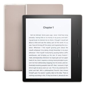 Kindle Oasis E-reader (Previous Generation - 9th) – Champagne Gold, 7" High-Resolution Display (300 ppi), Waterproof, Built-In Audible, 32 GB, Wi-Fi - with Special Offers (Closeout)