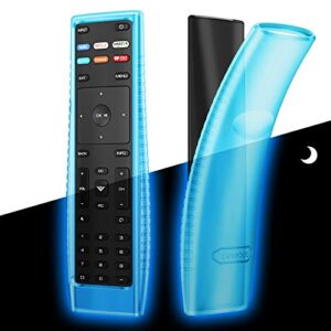 fintie remote case for vizio xrt136 / vizio xrt140 remote control, casebot lightweight anti-slip shockproof silicone cover for vizio xrt136 xrt140 smart tv remote, sky blue- glow in the dark