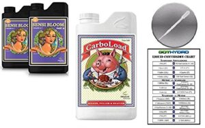 advanced nutrients sensi bloom a & b 1l & carboload 1l bundle w/card & pipette