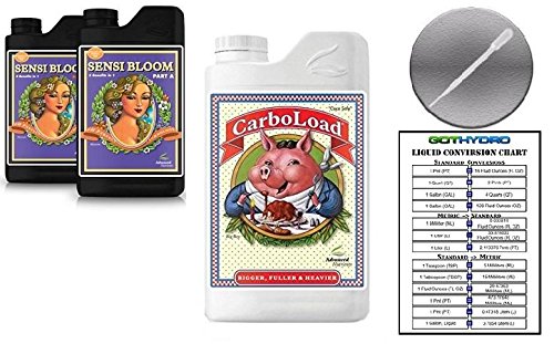 Advanced Nutrients Sensi Bloom A & B 1L & Carboload 1L Bundle w/Card & Pipette