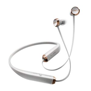 sol republic shadow bluetooth wireless noise cancelling neckband headphones, grey/rose gold