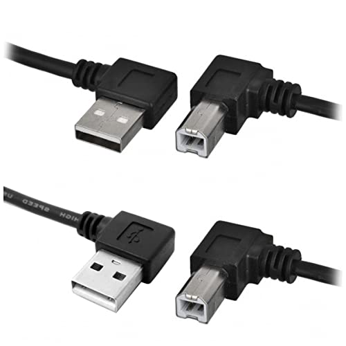 chenyang CY Printer Scanner Cable,USB 2.0 Type A Male to USB 2.0 Type B Male Printer Scanner Cable 90 Degree Angled 50cm