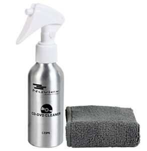 cd dvd cleaner solution spray fluid – premium compact disc cleaning kit with anti-static microfiber cloth glove 4oz