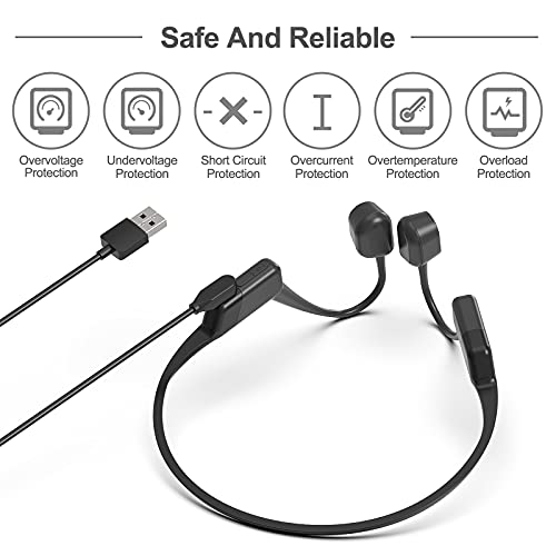 Replacement Magnetic Charging Cable for AfterShokz Aeropex AS800/OpenComm ASC100SG & Shokz OpenRun Pro&Mini, USB Fast Charger Cord Compatible with Aftershokz Bone Conduction Headphone AS800/ASC100SG