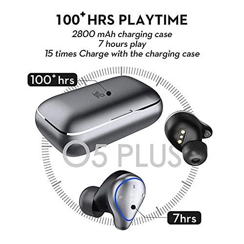 mifo O5 Plus Gen 2 Wireless Earbuds,100 Hours of Playback in-Ear Headphones,Bluetooth 5.0 Wireless Earphones,IPX7 Sports Earbuds,Deep Bass Stereo Sound,Transparency Mode Earpods