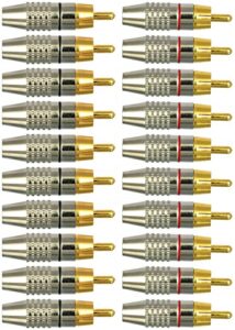 cess rca plug solder gold audio video adapter cable connector (20 pack)
