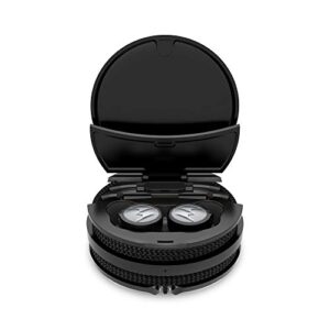 Motorola Tech3 3-in-1 Smart True Wireless Headphones - Cordless Earbuds, Sport Wire, Audio Plug-in - IPX5, Built-in Microphone, Magnetic Charging Case with Cable Storage System - Titanium Black