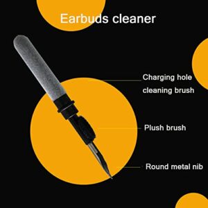 Bluetooth Earbuds Cleaning Pen, Multifunction Earphones Cleaner Suitable for Headset,Keyboard, Phone and Camera Lens (Black)