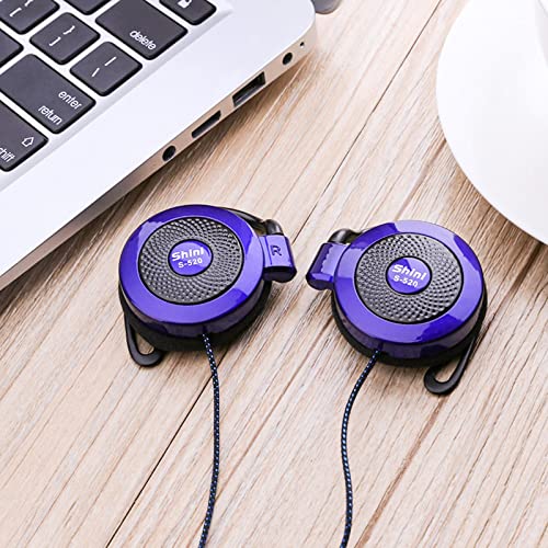Ruliyeefu Clip Type Earphones Wired | 3.5mm Earphones Over Ear Game Stereo Earphones | MP4 and Ear Buds with Ear Hook for Exercise Jogging Hiking Climbing Camping