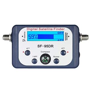agptek digital satellite signal finder meter for dish network directv fta with compass and audio tone – blue