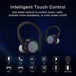 Bluetooth T26 True Wireless Earphones Auto Pairing Bluetooth 5.1 Headphones,Wireless Ear-Hook Running Sports Headphones,Compatible with iOS&Android Devices