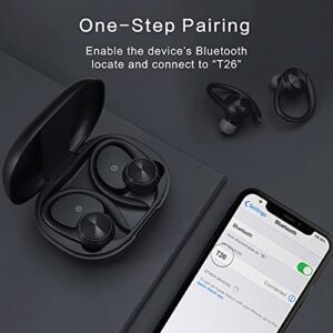 Bluetooth T26 True Wireless Earphones Auto Pairing Bluetooth 5.1 Headphones,Wireless Ear-Hook Running Sports Headphones,Compatible with iOS&Android Devices