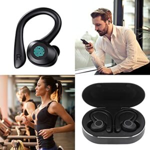 Wireless Earbuds, Q23 PRO Bluetooth 5.1 Sport Waterproof Earphones with Wireless Charging Case, Stereo Noise Cancelling Earhooks Headset Bulit in Mic, for Sports Travel Work Gym(Black)