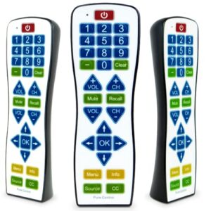 universal water-resistant television remote | pc101 easyclean big button, smart, learning tv remote control universal – wipe clean easily, perfect for home use.