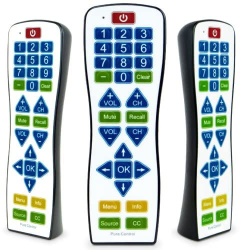 Universal Water-Resistant Television Remote | PC101 EasyClean Big Button, Smart, Learning TV Remote Control Universal - Wipe Clean Easily, Perfect for Home Use.