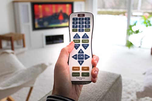 Universal Water-Resistant Television Remote | PC101 EasyClean Big Button, Smart, Learning TV Remote Control Universal - Wipe Clean Easily, Perfect for Home Use.