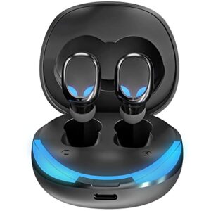 talk works true wireless earbuds – gaming headphones compatible with bt 5.0, passive noise cancellation, smart touch controls, easy to connect, usb-c charging cable included, black (04877)