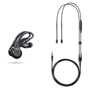 shure aonic 215 tw2 in ear wireless headphones, black & shure universal communication cable, black