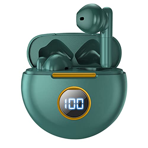 True Wireless Earbuds, in-Ear Bluetooth Headphones, USB-C Charging Case - Touch Control with Built-in Microphone, IPX7 Waterproof and Noise Cancelling Earphones (Green)