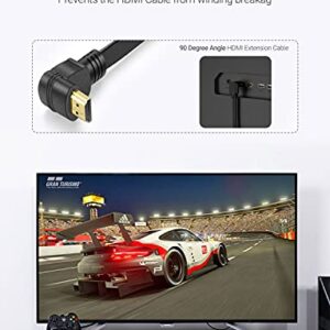 URWOOW Flat Slim High Speed HDMI Male to Male Extension Cable 270 Degree Right Angle (1 Feet) Adapter Converter Cable