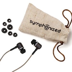 Symphonized MTRX 2.0 Premium Wired Earbuds - Wood In-Ear Headphones with Microphone & Volume Control, Noise Isolation - Corded Ear Buds for Android - Earphones for Computer & Laptop (GunMetal)