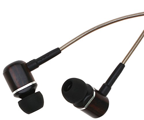 Symphonized MTRX 2.0 Premium Wired Earbuds - Wood In-Ear Headphones with Microphone & Volume Control, Noise Isolation - Corded Ear Buds for Android - Earphones for Computer & Laptop (GunMetal)