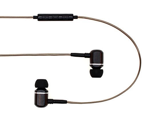 Symphonized MTRX 2.0 Premium Wired Earbuds - Wood In-Ear Headphones with Microphone & Volume Control, Noise Isolation - Corded Ear Buds for Android - Earphones for Computer & Laptop (GunMetal)