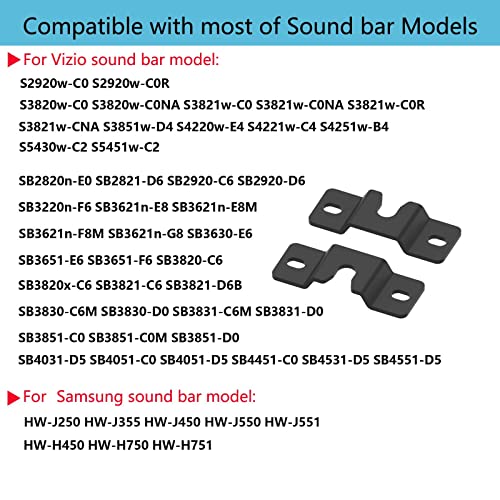 Vdsvksd Sound Bar Mounting Bracket,SoundBar Wall Mount Brackets for Vizio Soundbar Mounted Under or Above TV,Fits Most of Sound Bars,Soundbars Mounts Brackets with Hardware Kit