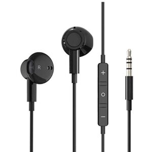wired earbuds noise isolating in-ear headphones earphones with mic volume control 3.5mm plug for sports workout compatible with iphone android samsung galaxy moto cell phones laptops computer (black)