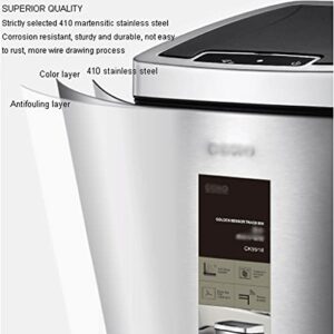 Garbage can Automatic Trash Can Touchless Infrared Motion Senso Garbage Can with Lid Stainless Steel Garbage Bin for Kitchen, Office Sturdy (Color : Silver)