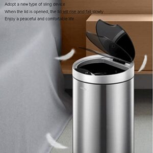 Garbage can Automatic Trash Can Touchless Infrared Motion Senso Garbage Can with Lid Stainless Steel Garbage Bin for Kitchen, Office Sturdy (Color : Silver)